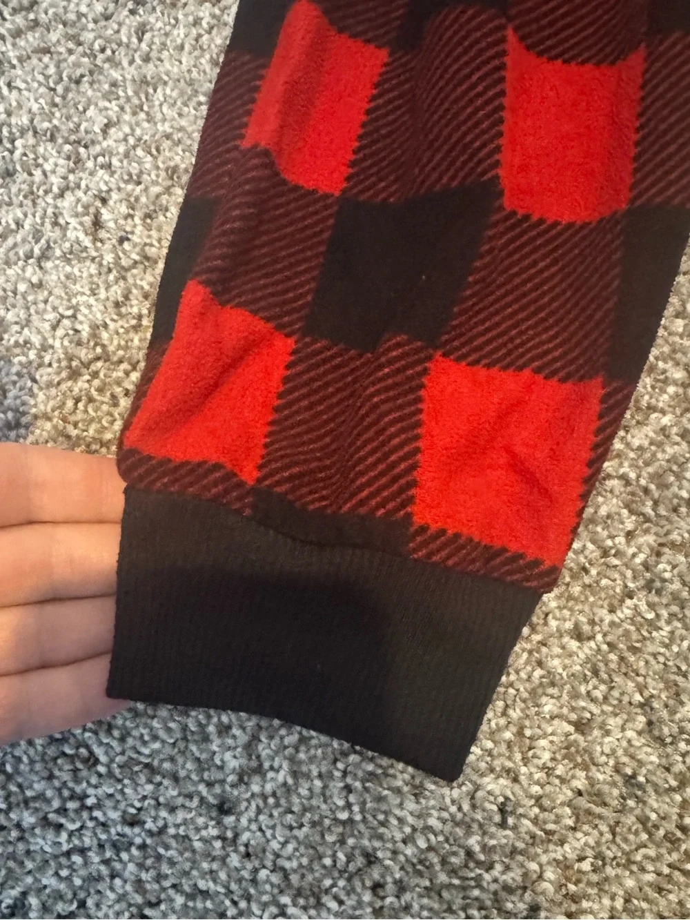 Cat & Jack Red and Black Buffalo Plaid reindeer onesie